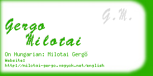 gergo milotai business card